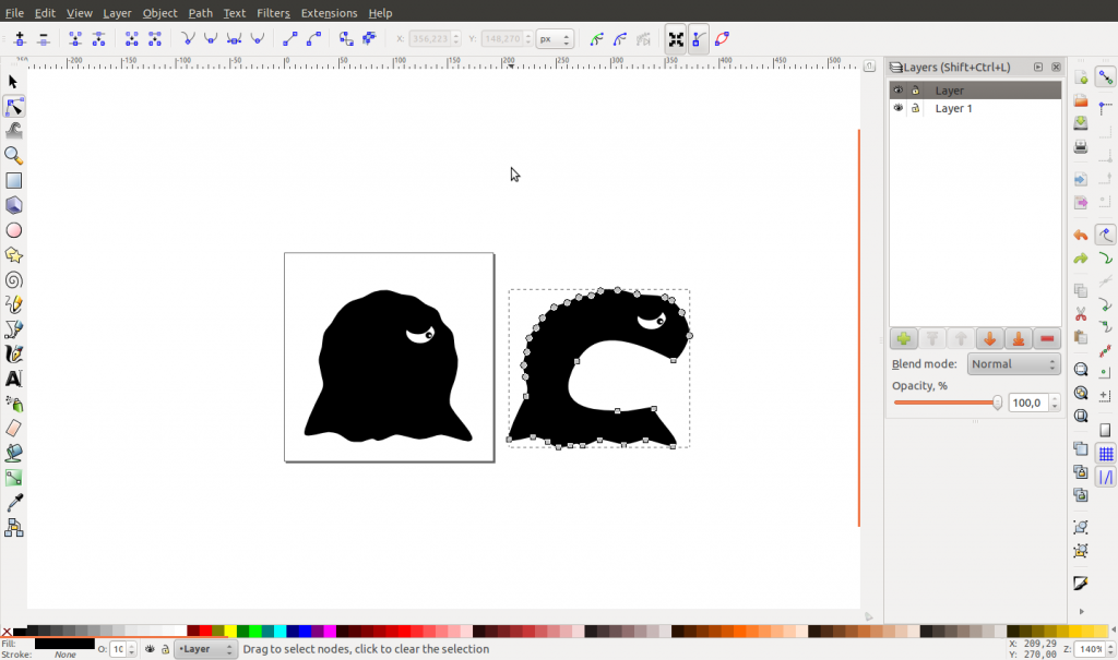 Modelling Gishus Maximus using Inkscape